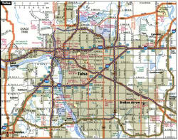 Tulsa road map with routes for truckers