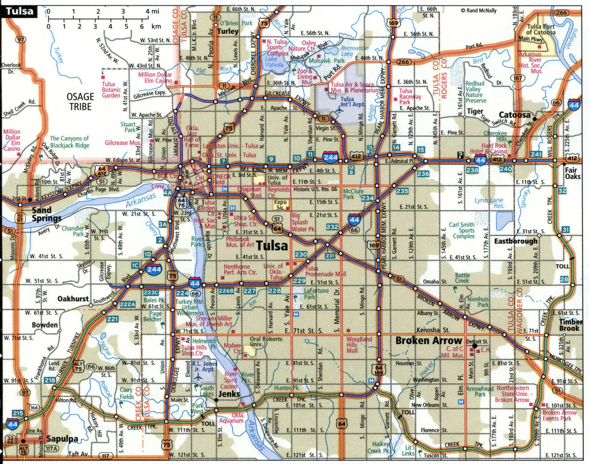Tulsa road map with routes for truckers