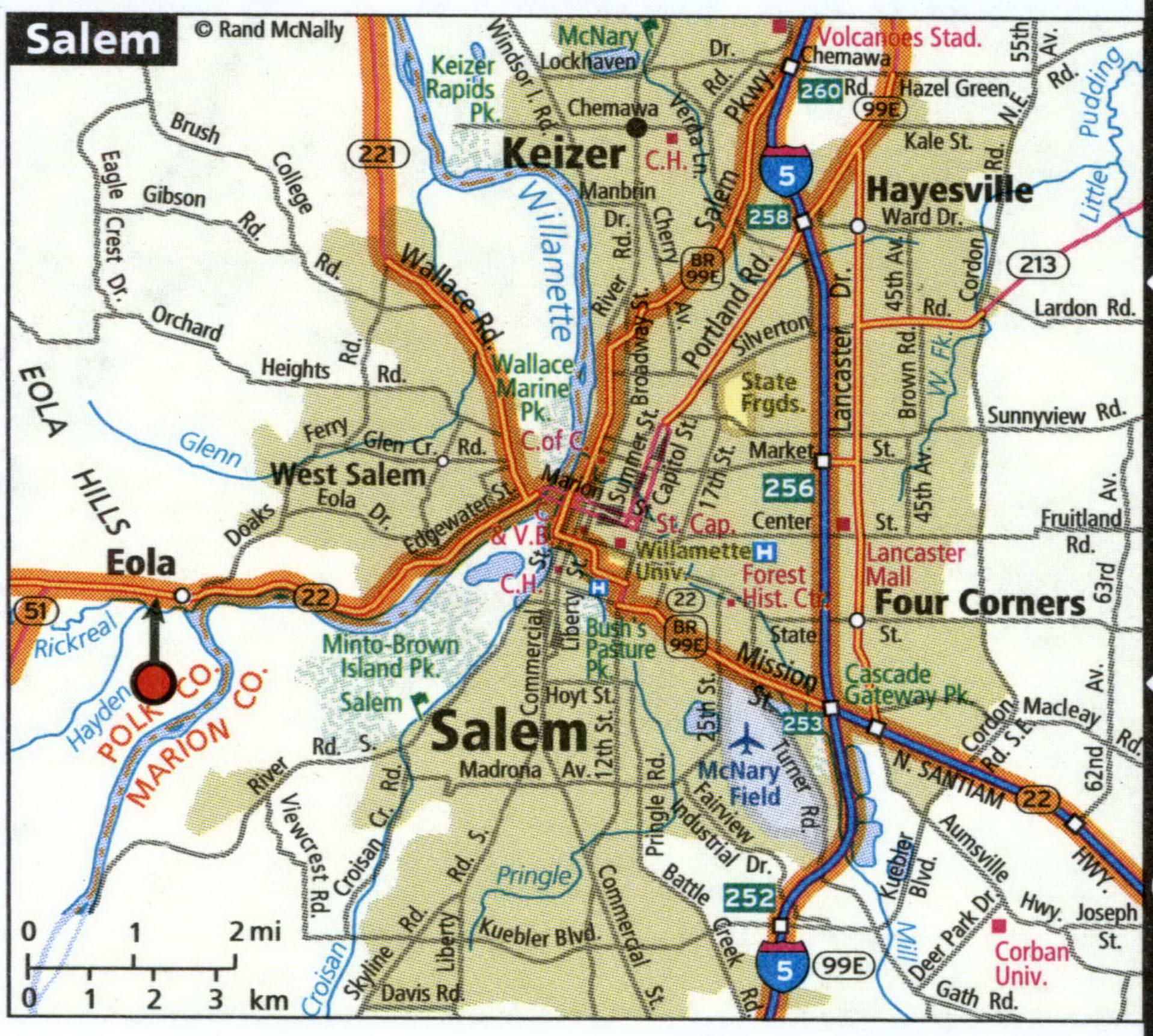 Salem road map with routes for truckers