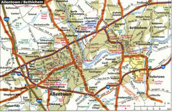 Allentown local map with truck routes