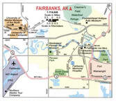 Map of highways and roads of Fairbanks