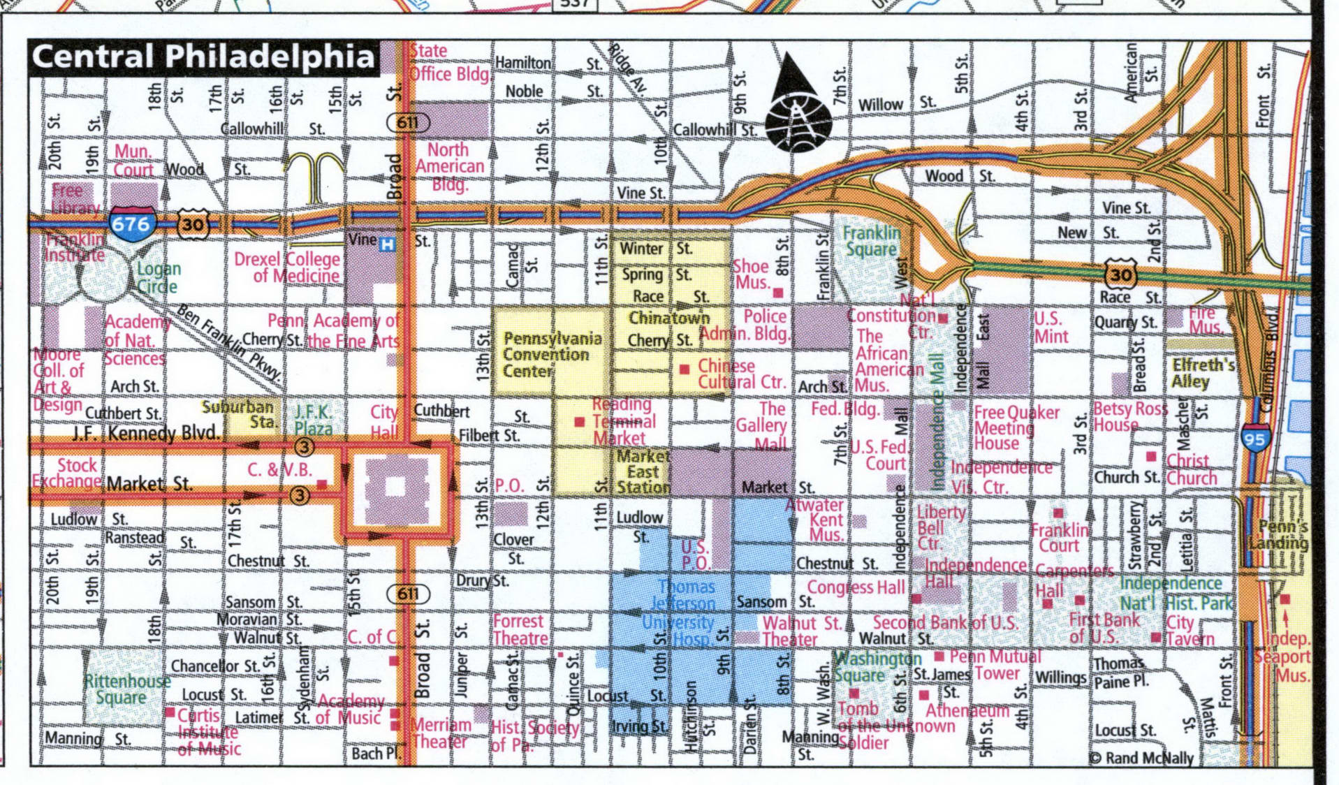 Philadelphia center with trucker roads