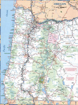 Map of highways and roads of the Washington state coast