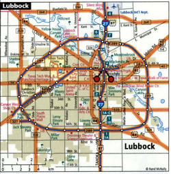 Lubbock road map with routes for truckers