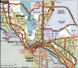 El Paso road map with routes for truckers