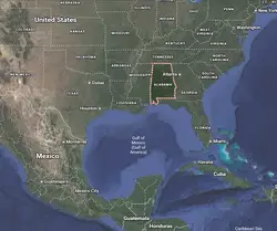 Where is Alabama located in USA?