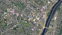 Street map of Albany, New York with points of interest