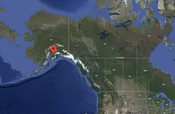 Where is the city of Anchorage (Alaska) on the map of America?