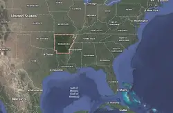 Where is Arkansas located in America?