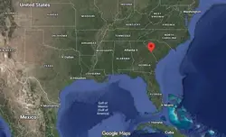 Where is the city of Augusta (Georgia) located on the map of the USA?