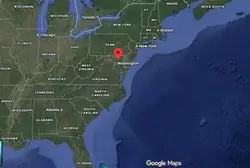 Where is the city of Baltimore (Maryland) located on the map of the USA?