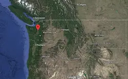 Where is the city of Bellevue, Washington, located on the map of the USA?