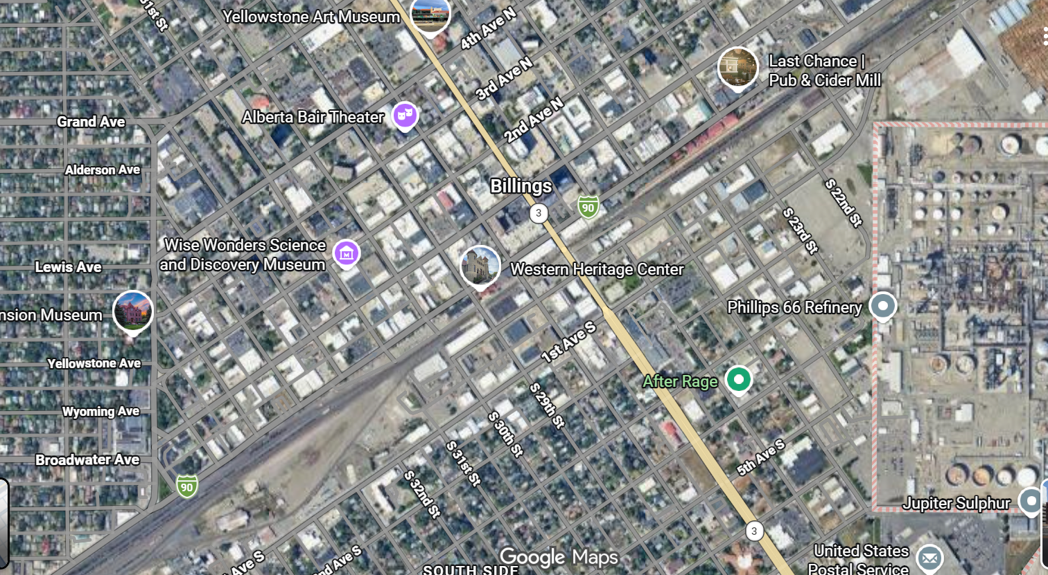 Tourist map of downtown Billings, Montana