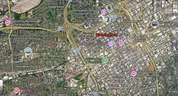 Map of the center of Birmingham (Alabama)