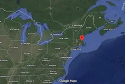 Where is the city of Boston (Massachusets) located on the map of the USA?