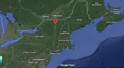 Where is the city of Burlington, Vermont, located on the map of the USA?