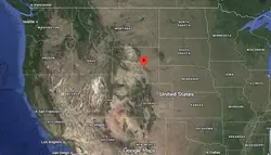 Where is the city of Casper (Wyoming) located on the map of the USA?