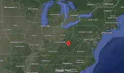 Where is the city of Charleston, West Virginia, located on the map of the USA?
