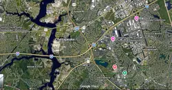 Tourist map of downtown Chesapeake, Virginia