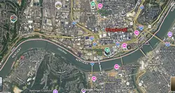 Tourist map of downtown Cincinnati, Ohio