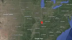 Where is the city of Clarksville, Tennessee, located on the map of the USA?