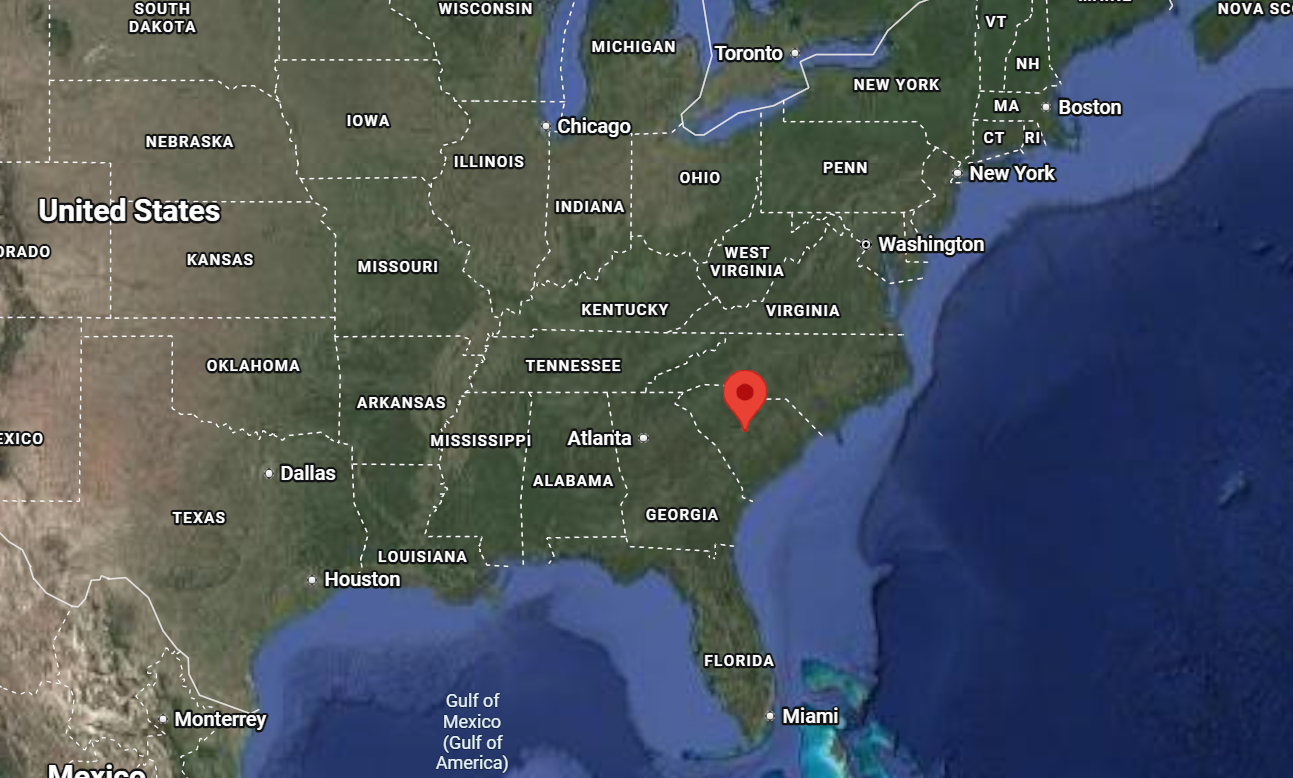 Where is the city of Columbia, South Carolina, located on the map of the USA?
