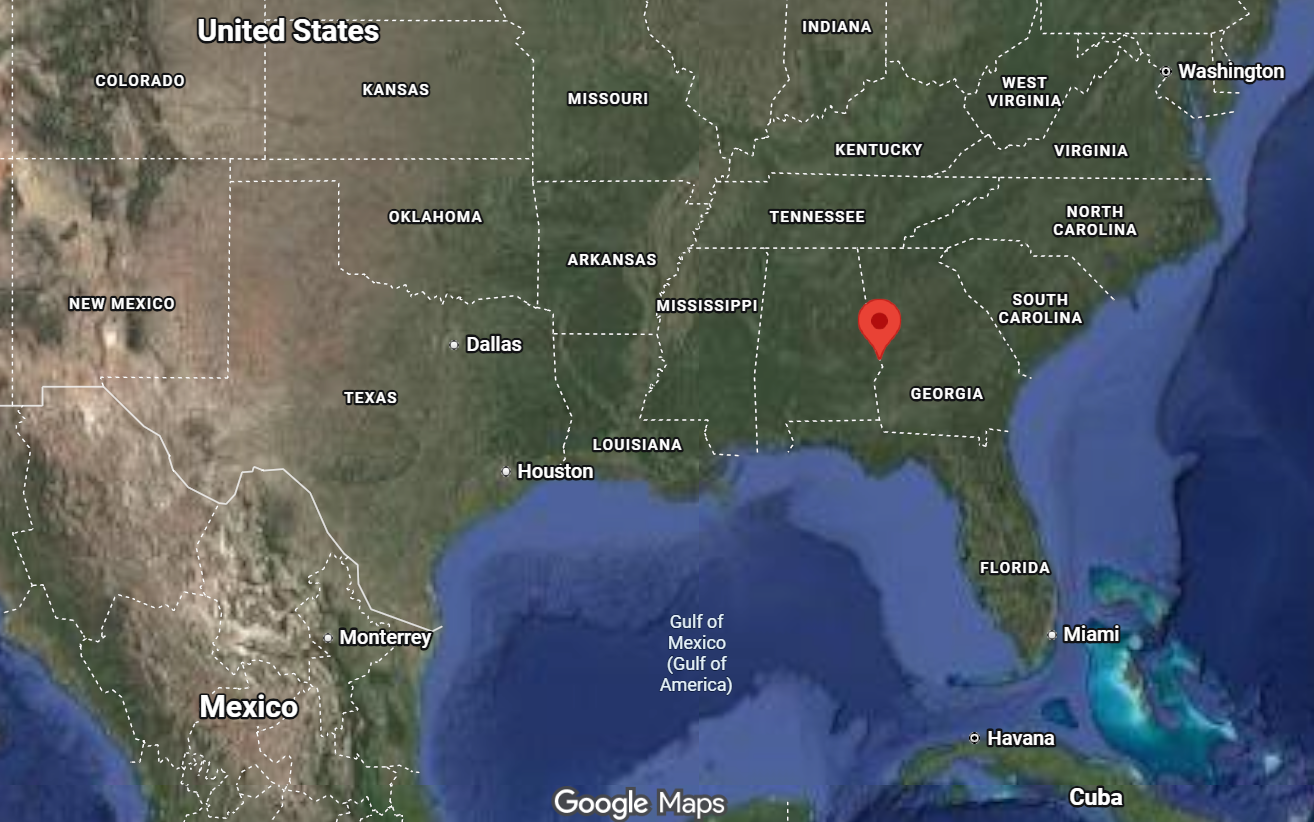 Where is the city of Columbus (Georgia) located on the map of the USA?