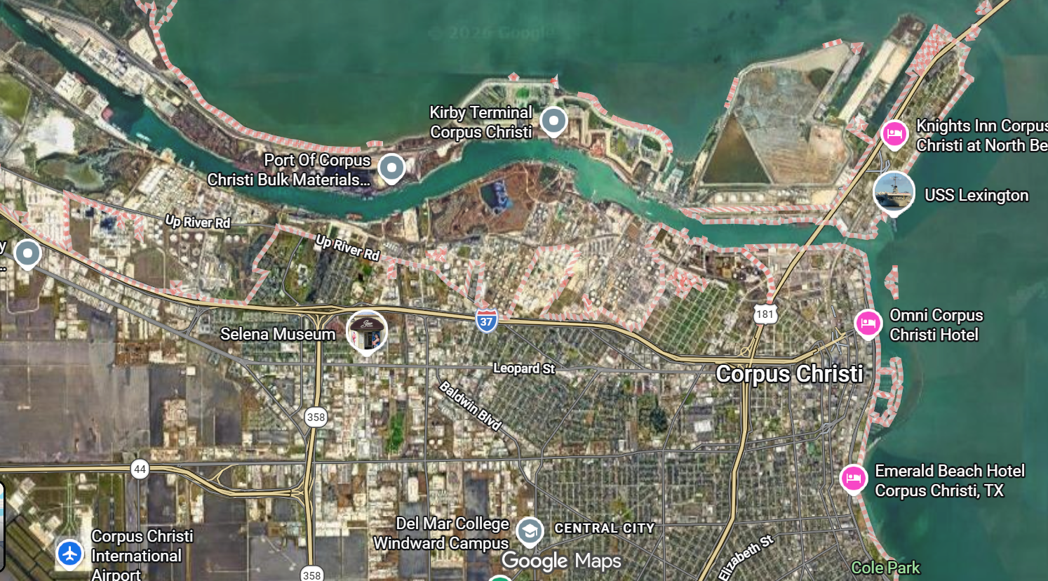 Tourist map of downtown Corpus Christi, Texas
