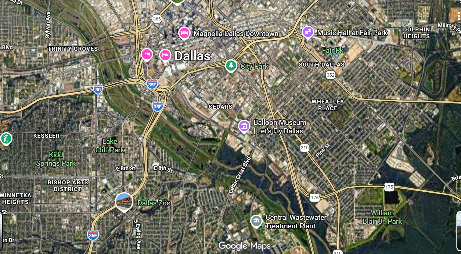 Tourist map of downtown Dallas, Texas