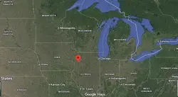 Where is the city of Davenport (Iowa) located on the map of the USA?