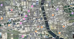 Des Moines IA tourist map with points of interest