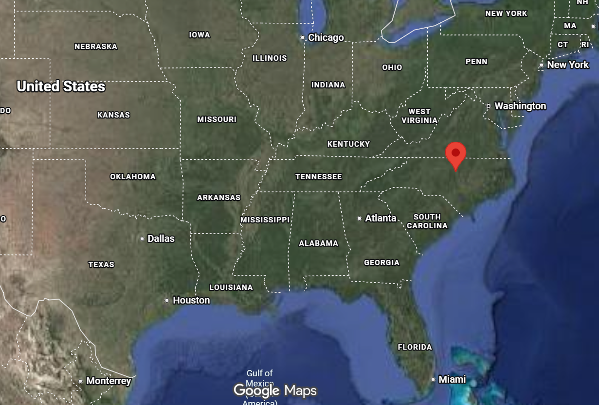Where is the city of Durham, North Carolina, located on the map of the USA?