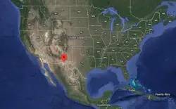 Where is the city of El Paso, Texas, located on the map of the USA?