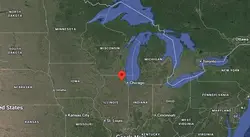 Where is the city of Elgin (Illinois) located on the map of the USA?