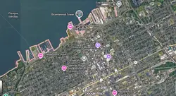 Tourist map of downtown Erie, Pennsylvania