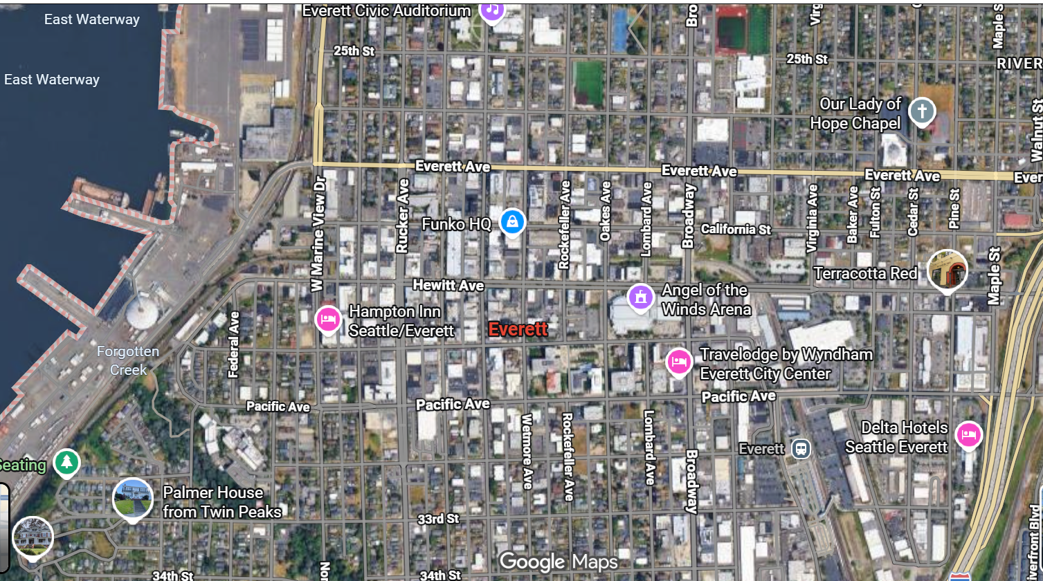 Tourist map of downtown Everett, Washington