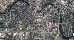 Street map of Fairbanks, Alaska with points of interest