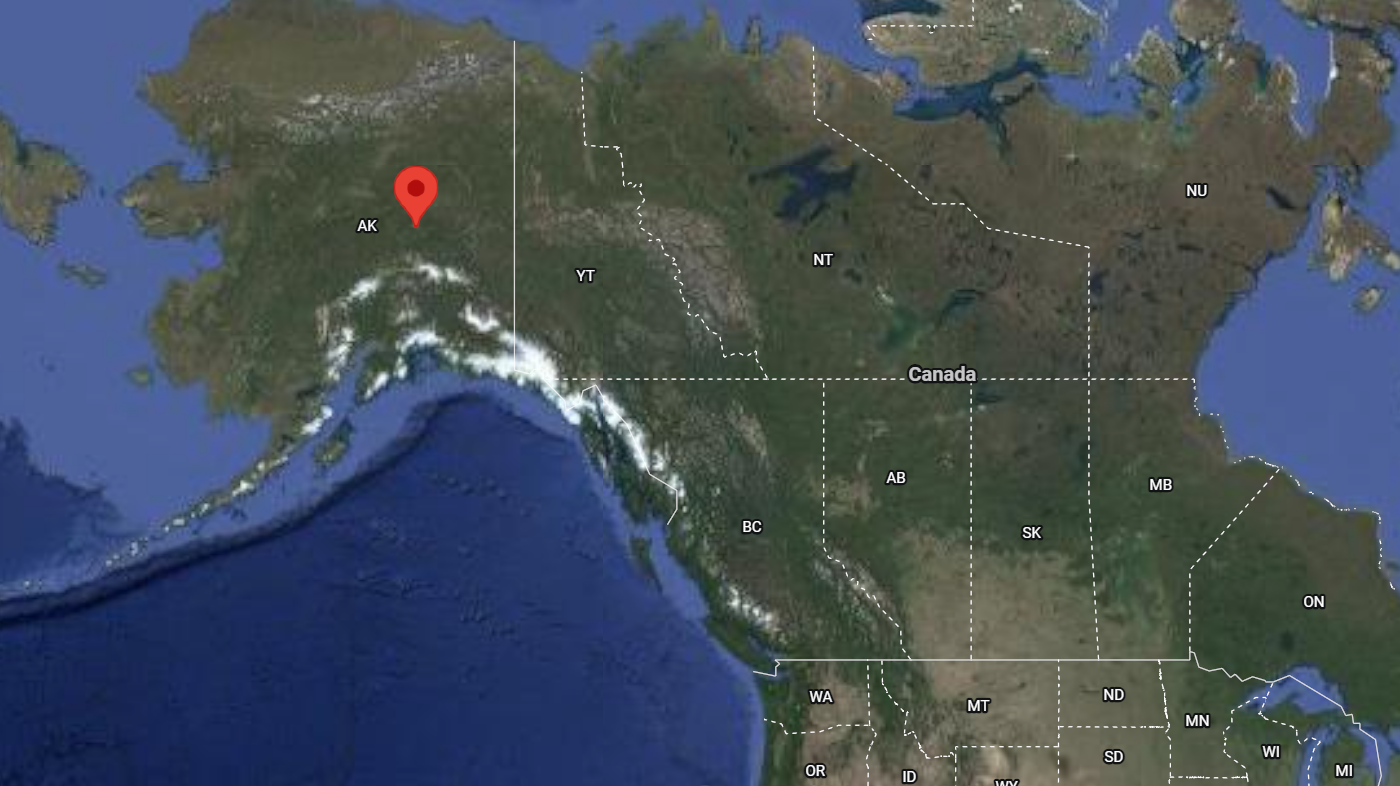 Where is the city of Fairbanks (Alaska) on the map of America?
