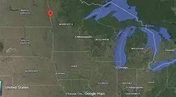 Where is the city of Fargo, North Dakota, located on the map of the USA?
