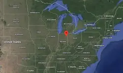 Where is the city of Fort Wayne (Indiana) located on the map of the USA?