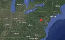 Where is the city of Frederick (Maryland) located on the map of the USA?