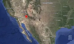 Where is the city of Glendale (Arizona) on the map of America?
