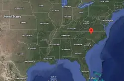 Where is the city of Greensboro, North Carolina, located on the map of the USA?