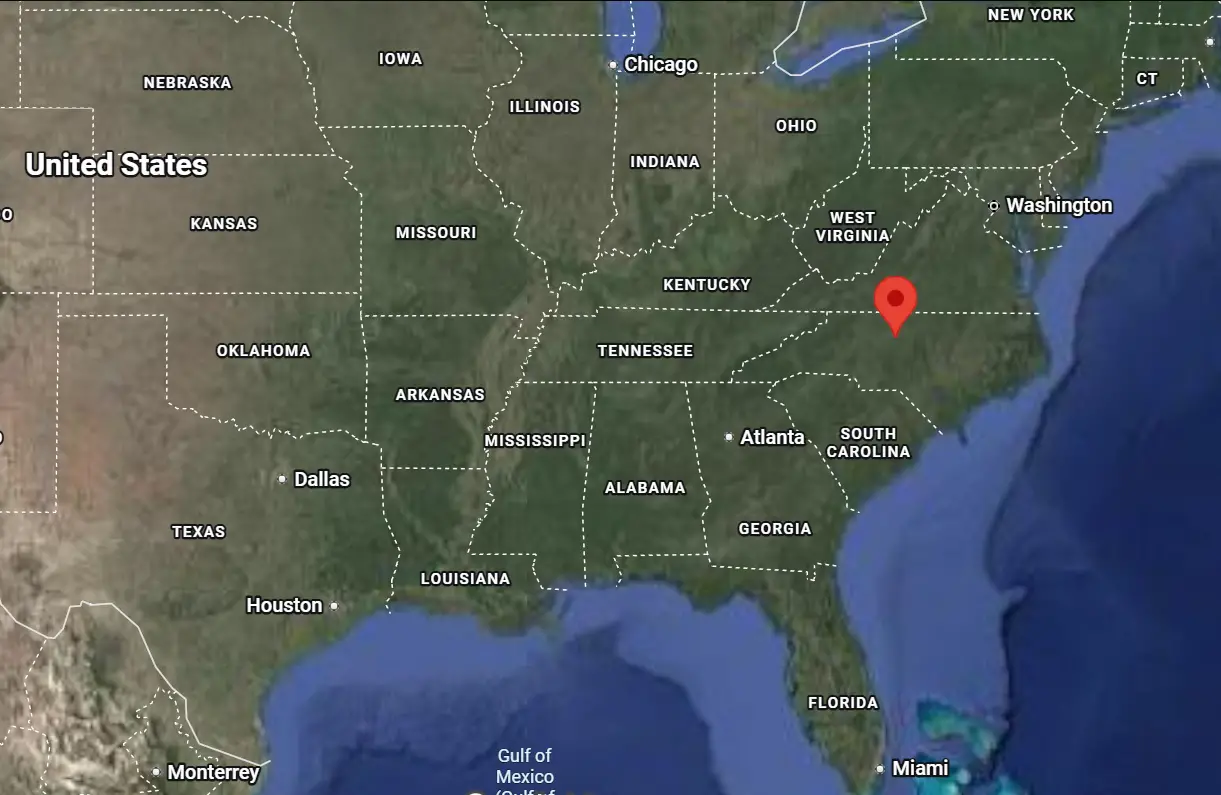 Where is the city of Greensboro, North Carolina, located on the map of the USA?