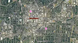 Street map of Greensboro, North Carolina with points of interest