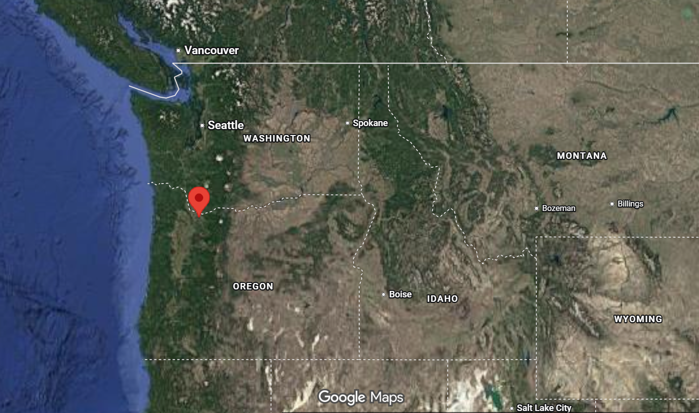 Where is the city of Gresham, Oregon, located on the map of the USA?