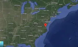 Where is the city of Hampton, Virginia, located on the map of the USA?