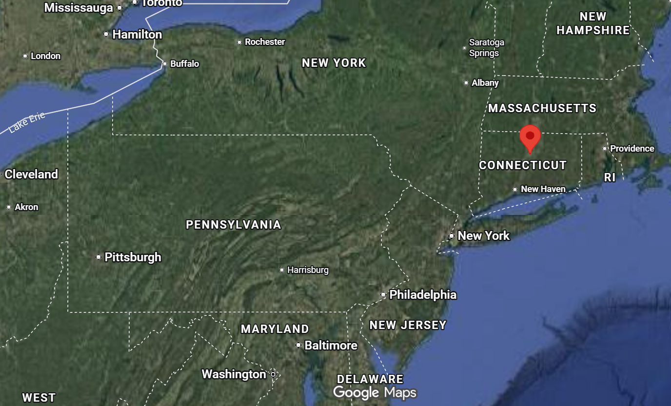 Where is Hartford, Connecticut on the world map?