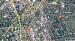 Street map of Hantsville, Alabama with points of interest