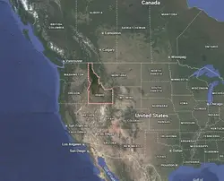 Where is Idaho located on the map of America?